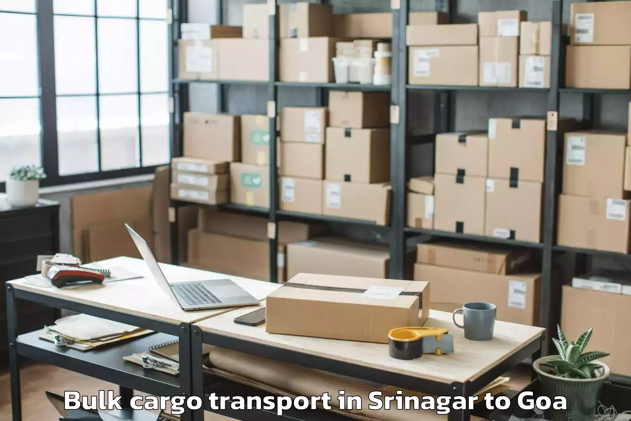 Hassle-Free Srinagar to Candolim Bulk Cargo Transport